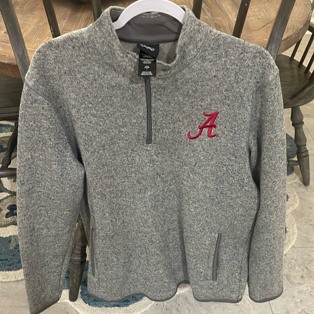 Alabama heather grey 1/4 zip pull over